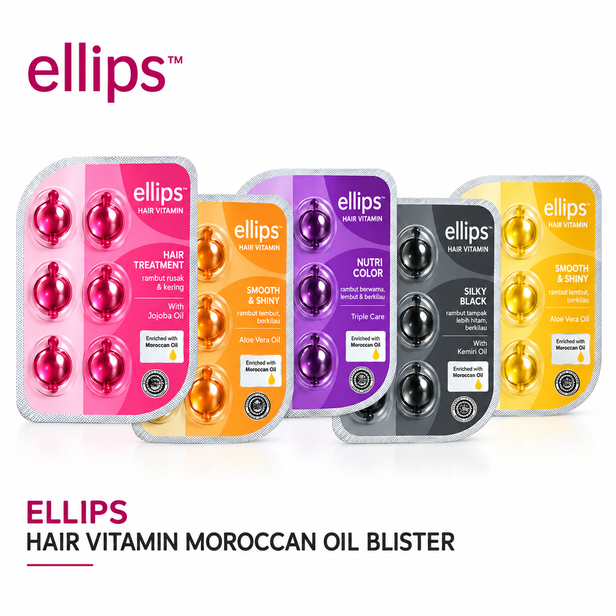 Ellips Hair Vitamin Blister (6 Capsules) | Ellips Hair Serum Treatment For Damaged Dry Hair / Colored Hair / Rambut Rosak Kering
