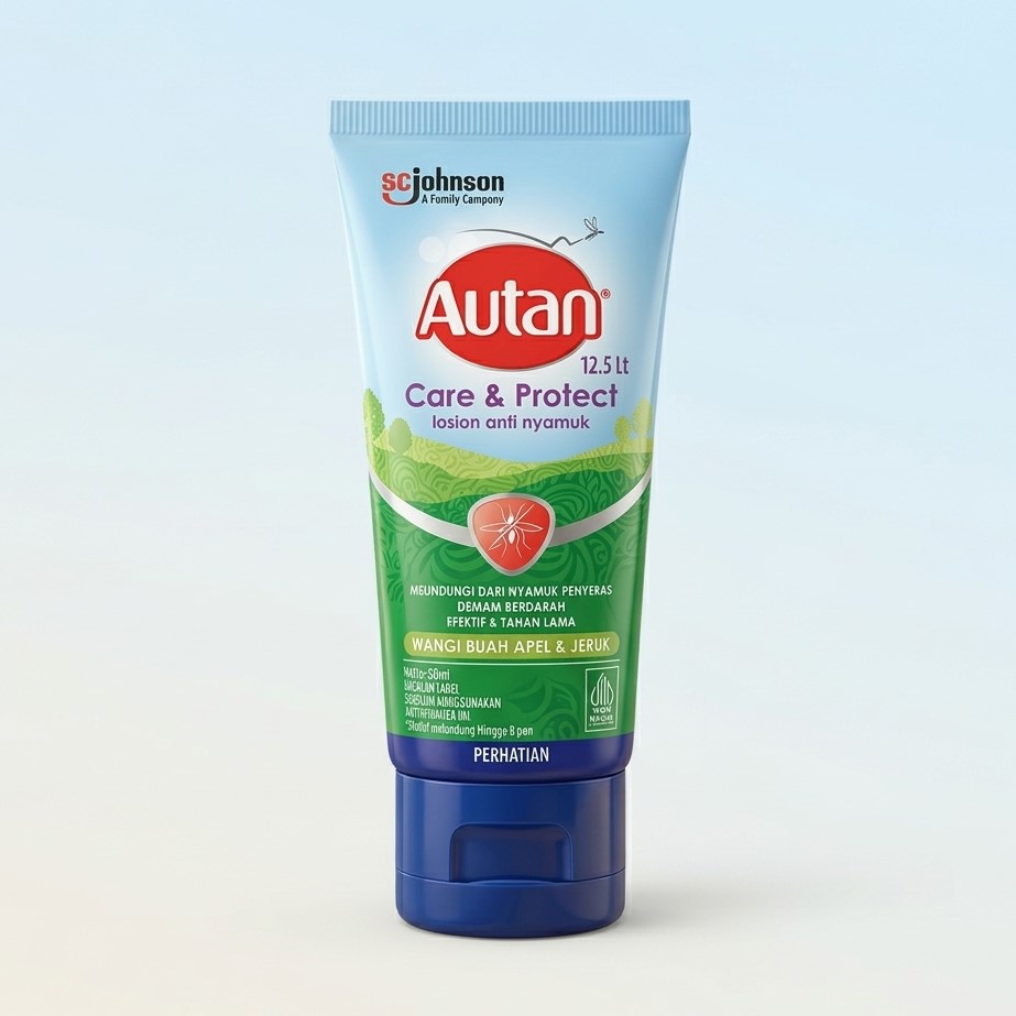 ] Autan Care & Protect Lotion Anti Nyamuk Tube 50ml - Wangi Buah Apel & Jeruk Tahan 8 Jam