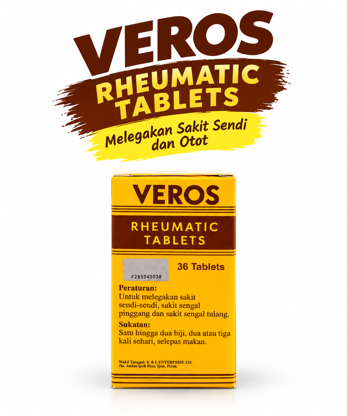 VEROS 36 Tablet Rheumatic Original | Ubat Sakit Sendi, Otot & Kebas Kaki Tangan (Herba Asli)